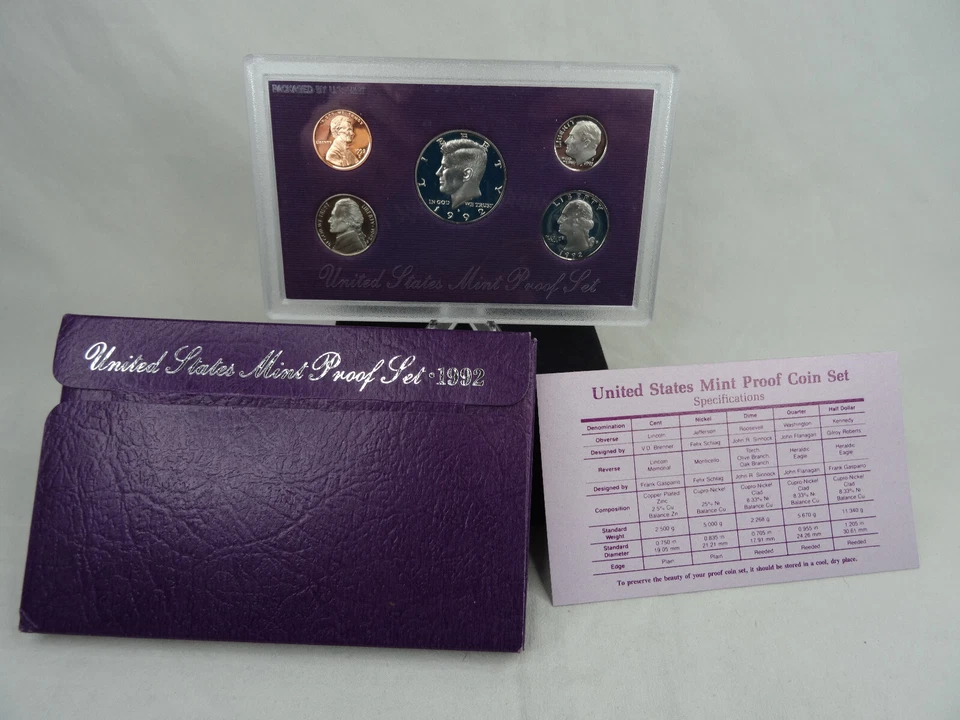 1990-1998 Lot of 9 US Mint Proof Sets 45 Coins OGP Complete Sets - Image 4 of 4