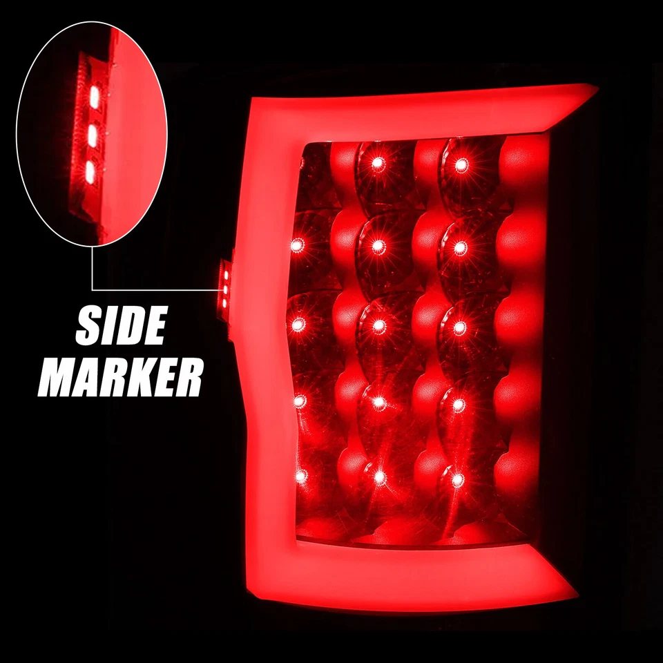 LED Tail Lights Lamps Black For 2007-2013 2014 GMC Sierra 1500 2500HD 3500HD - Image 4 of 4