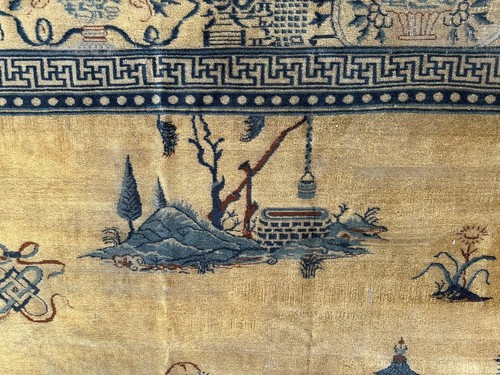 12x15 Rare Antique Chinese Rug Pre-1900 Chinese Symbols 361cm x 427cm - Picture 10 of 15
