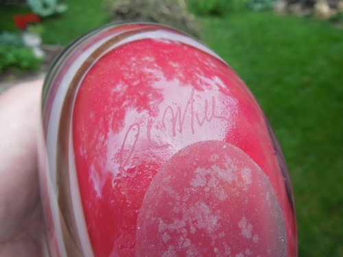 Artist Signed Rich Miller Terrestial World Landscape Handblown Glass Vase 1987 - Imagen 8 de 14