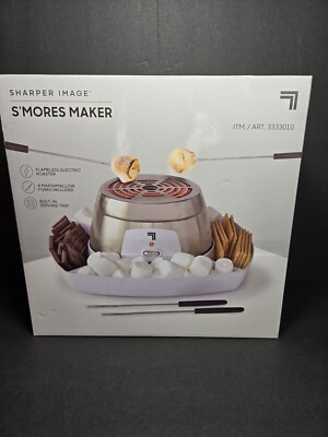 SHARPER IMAGE Electric Tabletop S'mores Maker for Indoors, 6 Piece Set