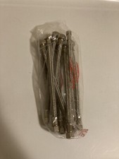 Faucet Water Supply Lines, 10  Long, Stainless Steel, 3/8  X 1/2  