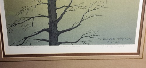 David TRASK PRINT SIGNED,NUMBERED, wood FRAMED " PRIMEVAL" 1985 #33/950 - Picture 10 of 12