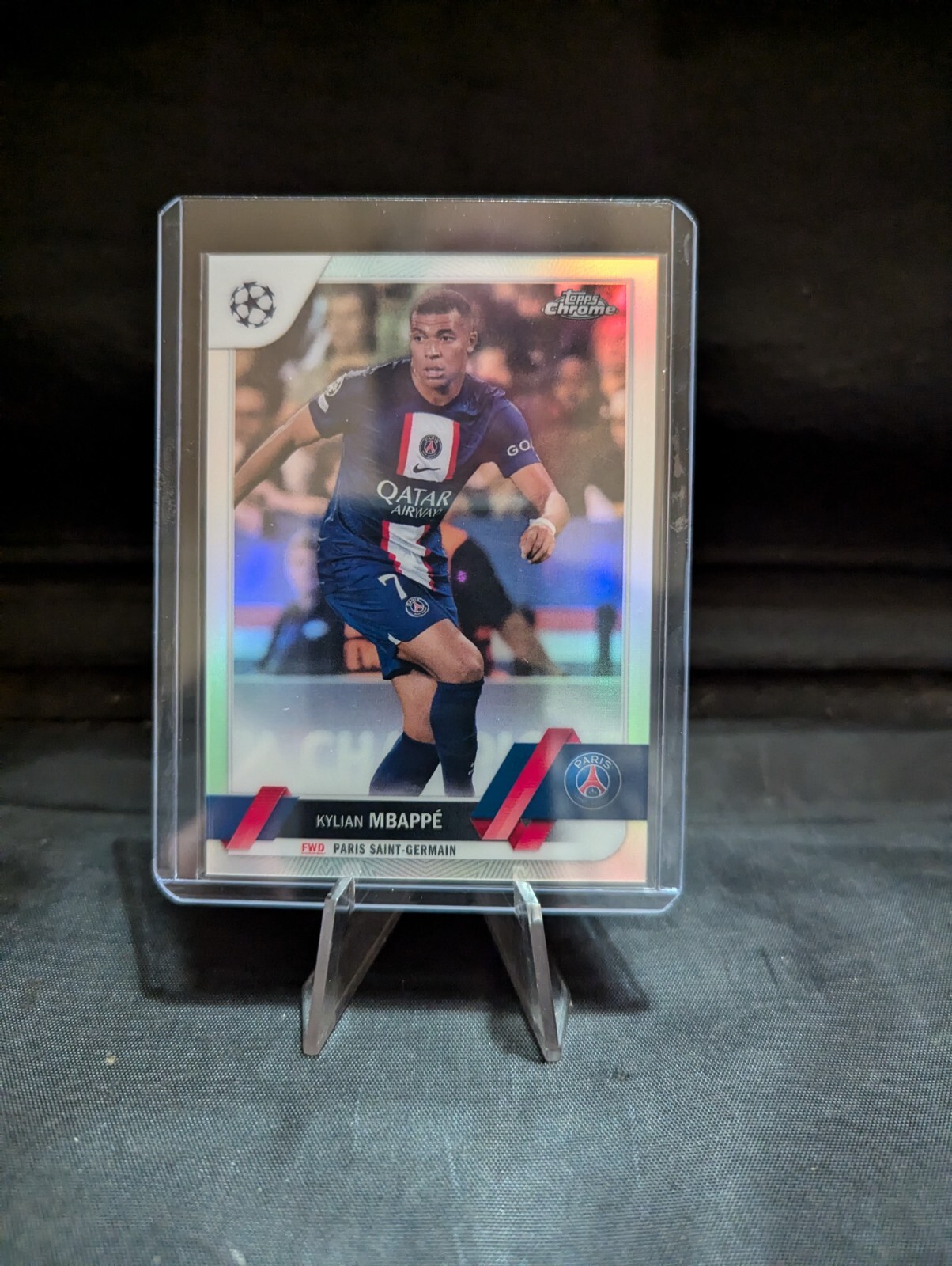 Kylian Mbappe 2023 Topps Chrome UEFA Refractor