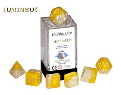 Halfsies Dice - Luminous (Poly 7 set) - English