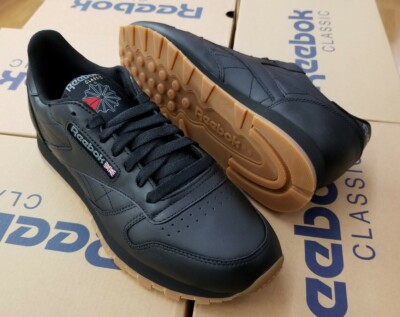 REEBOK CLASSIC LEATHER 49798 GY0954 MEN'S BLACK RUBBER GUM