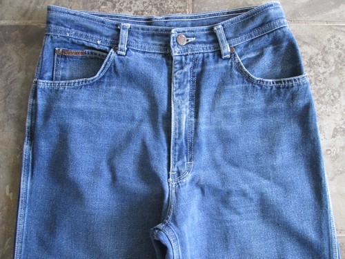 "Vintage '45" Women's Blue Jeans 15 29x28 Wide Leg Cotton High Waist Hong Kong - Imagen 2 de 9