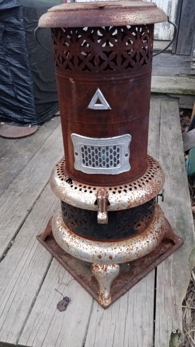 Kerosene Heater Old Oil Heater Antique Vintage Portable Black