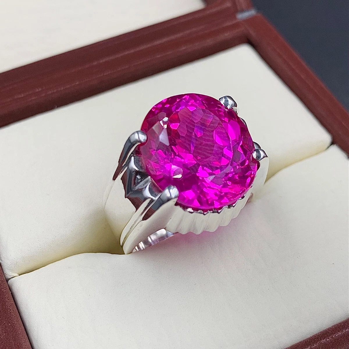 Pink topaz ring deals