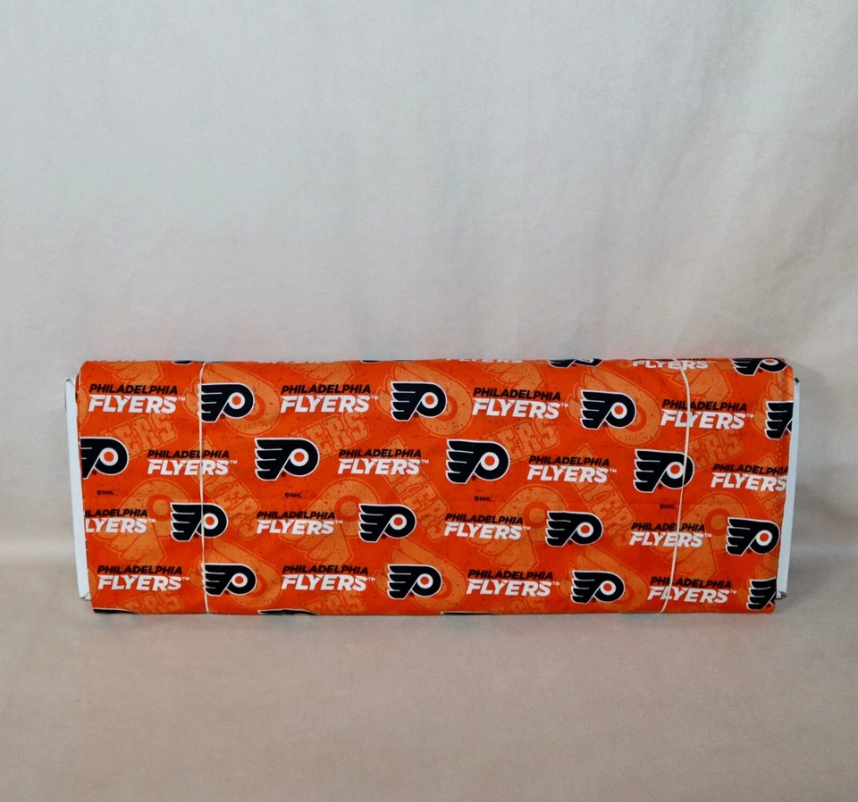 Philadelphia Flyers ~ Logo On Logo Pattern NHL Cotton Fabric 1/4 Yard 9” X 44” - Image 3 of 4
