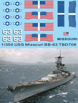 1/350 Decals für USS Missouri BB-63 TB Decal TBD708
