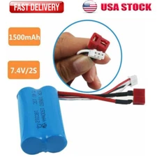 2S Lipo Battery 7.4V 1500mAh T-Plug for WLtoys 4WD Rc Cars 12403 12401 12402 USA