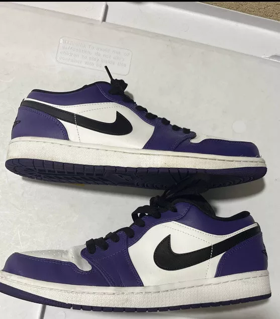 Men's air jordan retro top 1 low basketball shoes purple