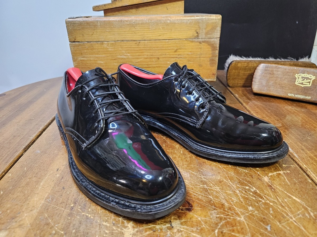 【AVONITE HYPALON】サービスシューズ 米軍ミリタリー Vibram Avonite Hypalon High Gloss Black Military Dress Shoes Men