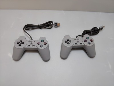 Two Sony Playstation Classic Usb Controller Scph-1000r PS1 Mini Oem Gray 