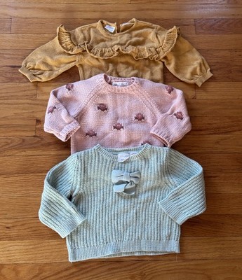 Zara knit baby girl pullover tops 6-12 Mint one is 9-12 months 