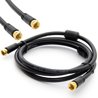 PremiumX 3m SAT Antennenkabel F-Stecker TV Anschluskabel Satellitenkabel Schwarz