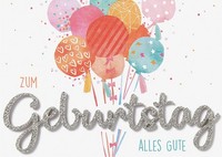 Geburtstag - Lettering Surprise - GlüCkwunschkarte Mit Applikation Im Format 10,
