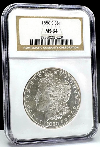 1880 S Morgan Silver Dollar NGC MS64 Reflective Luster Great Eye Appeal Look