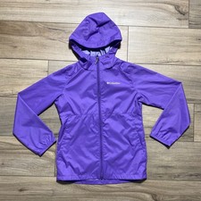Columbia Girls' Switchback  II Hooded Nylon Jacket Size Medium 10/12 Purple