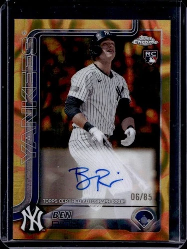 2025 Topps Chrome Update Ben Rice Rookie Lava Lamp Auto Gold/Orange #/85
