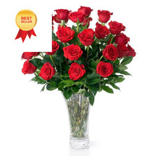 Aquarossa Farms   Flowers for Delivery, Fresh Bouquet, 24 STEMS, RED