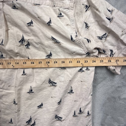 Trader Bay Men’s Tropical Sailboat Print Short Sleeve Button Shirt Size L - Picture 9 of 9