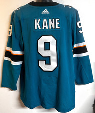 NHL San Jose Sharks #9 Evander Kane Adidas Hockey Jersey Men's SZ: 46 Teal -Used