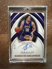2021-22 Panini Immaculate Marks of Greatness Pau Gasol #MOG-PLA Lakers Auto /49