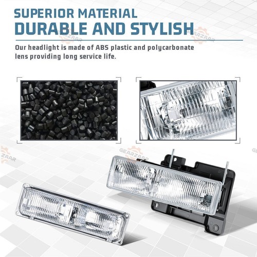 Faros para Chevy Silverado C10 C/K 1500 2500 3500 1994-1998 con lámpara de parachoques - Imagen 10 de 17