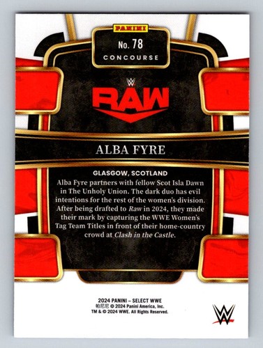 2024 Panini Select WWE #78 Alba Fyre Red and Blue - Picture 2 of 2