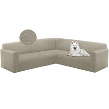 Sectional Couch Cover L Shape Stretch Sofa Covers Washable Jacquard Corner Co...