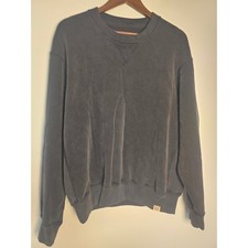Vintage-Wash Abercrombie Fitch Essentials Sweatshirt Mens M Black V-Stitch