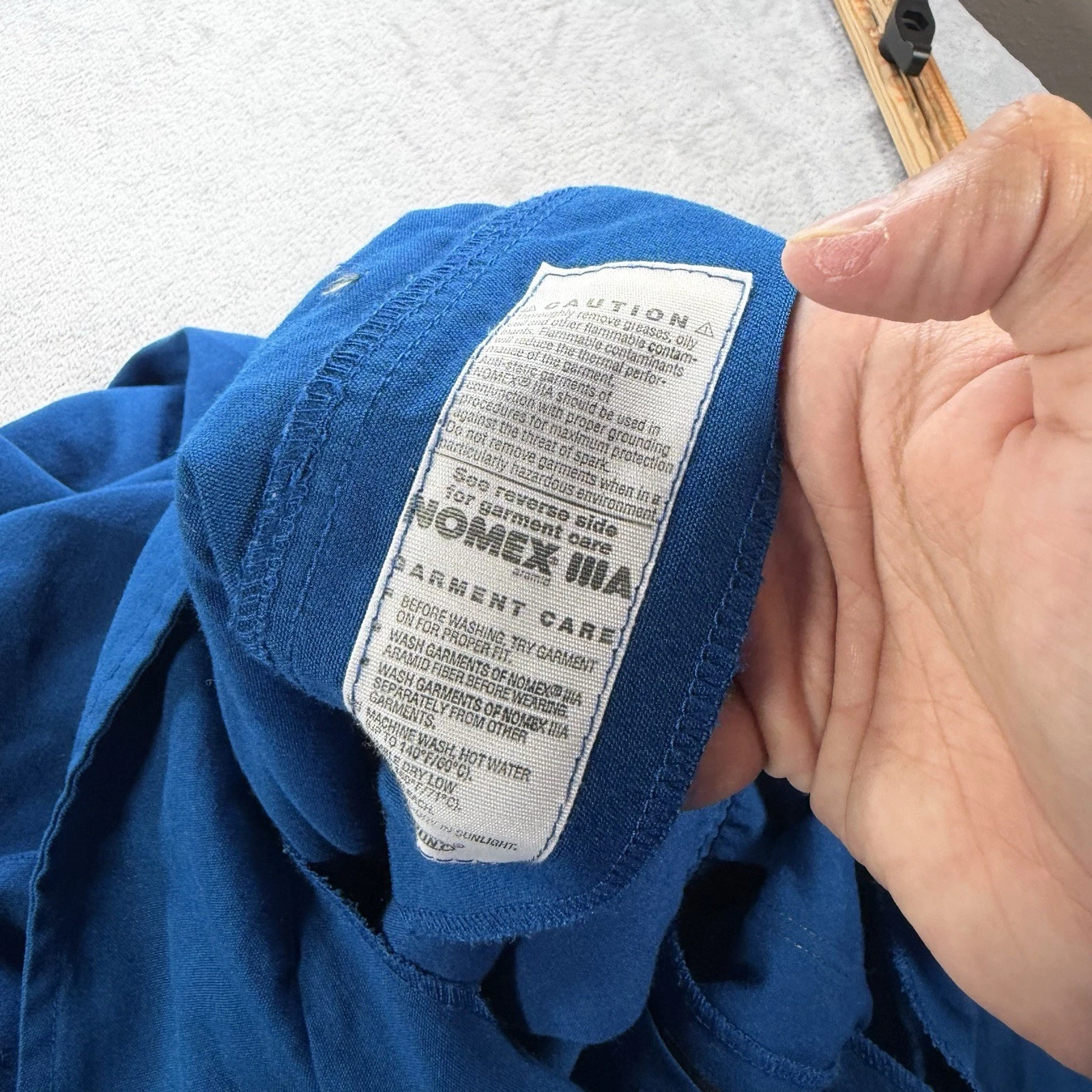Workrite FR Nomex Coveralls Mens 48R Blue Flame Resistant Workwear HRC1 - product detail image 4
