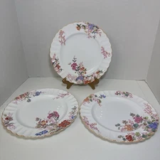 Set Of 3 Spode Chelsea Garden Dinner Plate Floral Ruffle Edge Made In  England