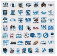 NEW! 50 Detroit Lions Decals Detroit Lions Stickers Football
