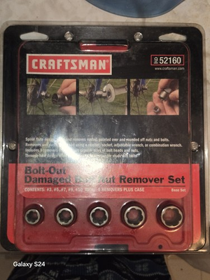 #ad SEARS Craftsman USA NOS 9 52160 Bolt Out Damaged Bolt Nut Remover Extractor Set $22.99