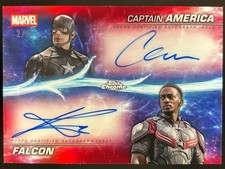 2025 Topps Chrome Marvel Studios Captain America/Falcon Dual Auto Red /5 #DA-EM