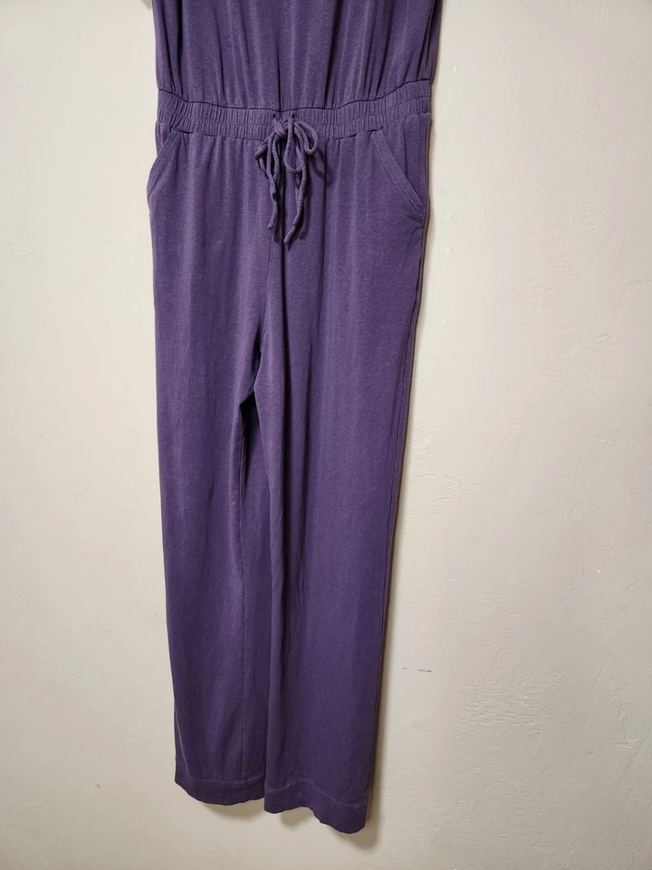 Mono PACT manga corta mezcla de algodón púrpura para mujer talla mediana Foto 3 de 4