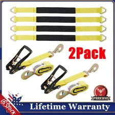Tie Down Straps with Twisted Snap Hooks 3333 lbs Tow Straps Car Truck Trailers