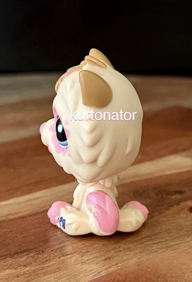 Hasbro Littlest Pet Shop 2304 beige y rosa Chow Chow ojos azules seminuevo 2007 Foto 4 de 4