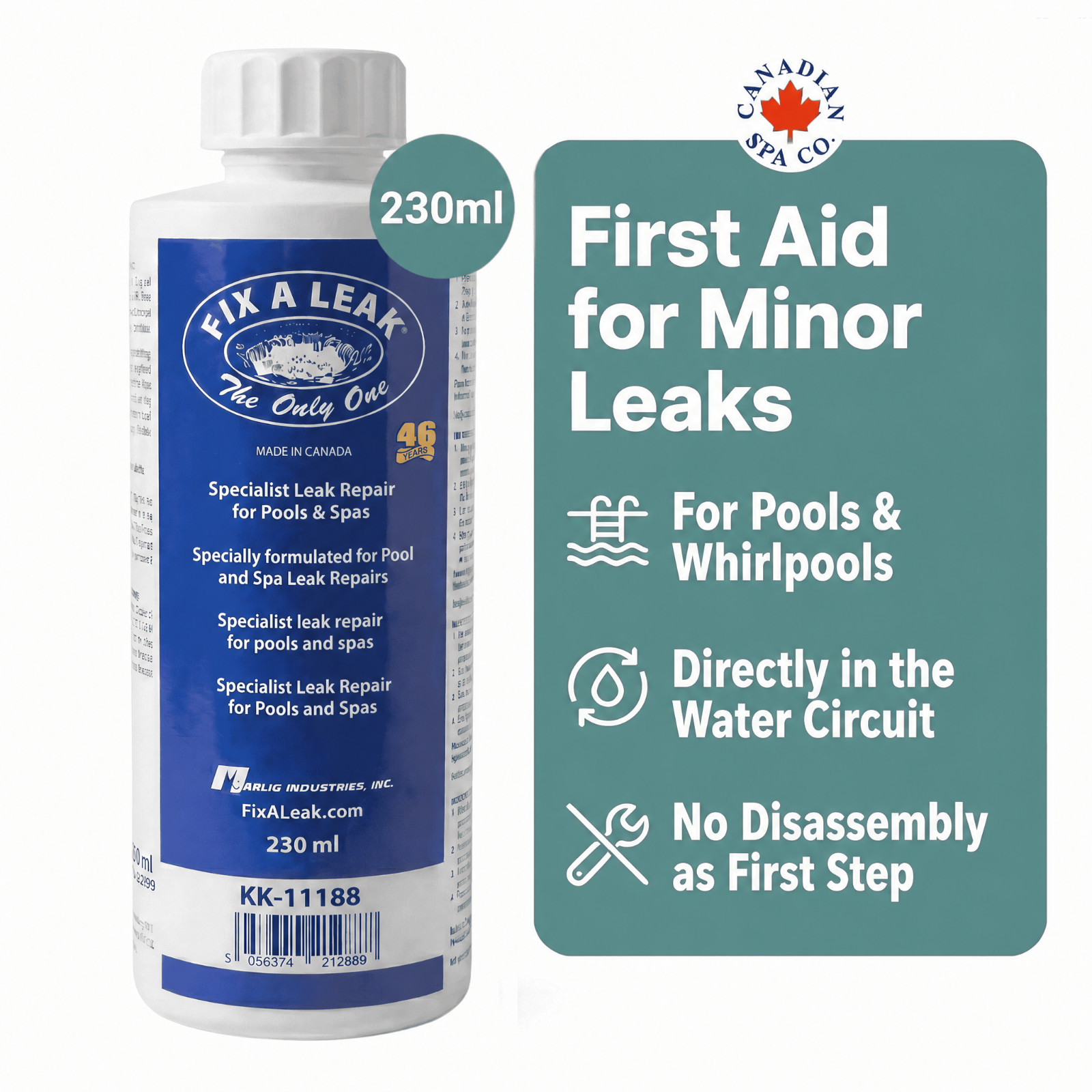 Fix A Leak - Hot Tub & Pool Pipework & Shell Repair - 230ml Bottle