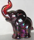 Vintage Fenton Glass Amethyst Carnival Iridescent Elephant Figurine