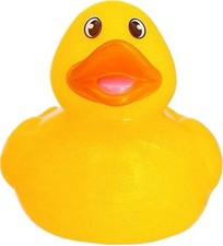 6 ORANGE The Dreidel Company Giant Glitter Rubber Duck Toy with Sound Duckies