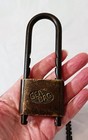 Vintage Brass Sea Bag Auto Loc Adjustable Bicycle Car Toolbox Padlock with Key! — photo 7