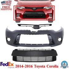 Front Bumper Cover Primed Kit For 2014-2016 Toyota Corolla