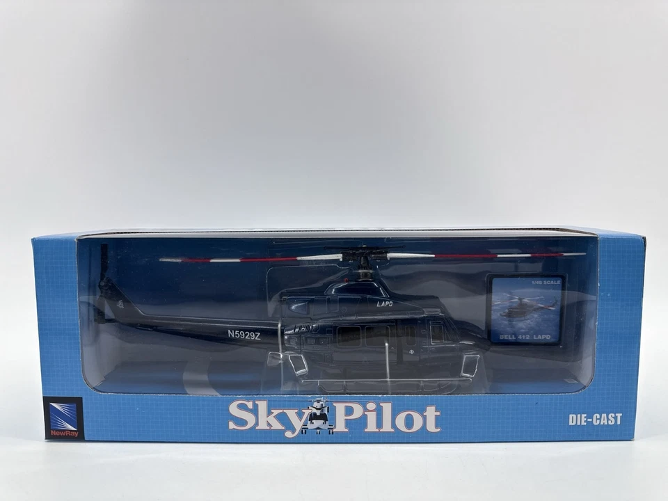 NewRay Sky Pilot Bell 412 LAPD Die-Cast Helicopter 1/48 Scale N5929Z - Image 2 of 4