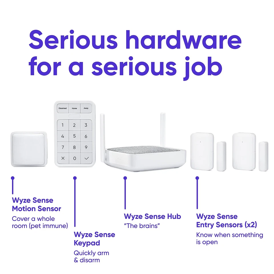 Home Security Core Kit: Hub, Keypad, Motion Sensor, Entry Sensors (x2); Compa... - Image 4 of 4