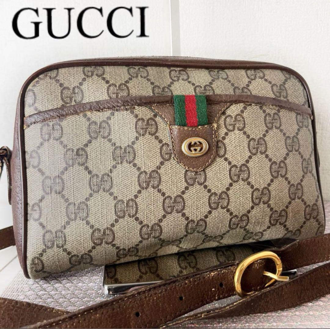 Gucci GG Sherry Line PVC Leather Shoulder Bag Preowned Authentic