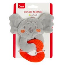 Pearhead Baby Koala Crinkle Teether New BPA Free 0-6 Months Baby Toy New